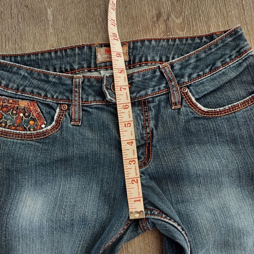 No Boundaries Vintage 90s Embellished Flare Jeans Size 9 - Picture 8 of 10